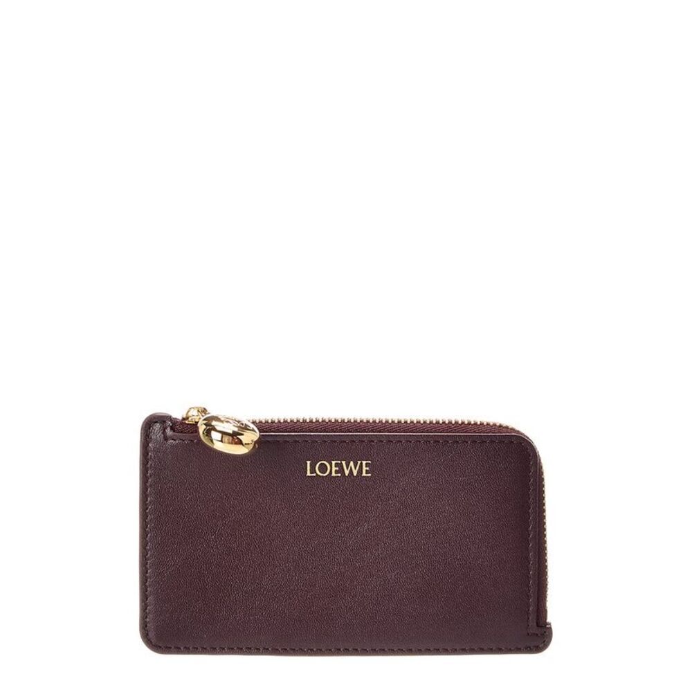 Loewe Pebble Coin Leather Card Holder, Red